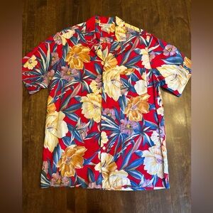 Vintage Malihini Hawaii Shirt Hawaiian Floral Size M Cotton Button Down Mens